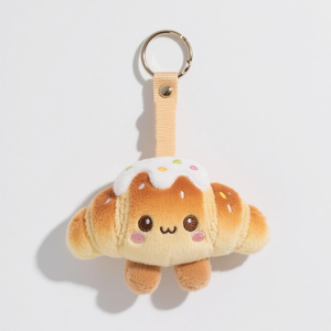 Tùy Chỉnh Dễ Thương Phim Hoạt Hình Croissant Sang Trọng Mặt Dây Chuyền Nhồi Bông Đồ Chơi Mềm Móc Chìa Khóa Ba Lô Vòng Chìa Khóa - Product Image 1