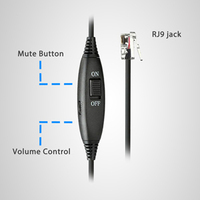 Casque téléphonique de centre d'appels filaire rj9 rj11 RJ à oreille unique avec microphone antibruit