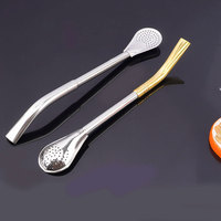 Bombilla Yerba Mate réutilisable en métal 304 acier inoxydable filtre à boire cuillère paille à débit lisse
