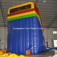Château gonflable aquatique pour enfants rouge et bleu, jeux gonflables, toboggan