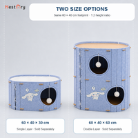 En gros, Lit pour chat en feutre multicouche, universel toutes saisons, bleu, mignon, avec structure d'escalade, maison-caverne et cachette, lavable