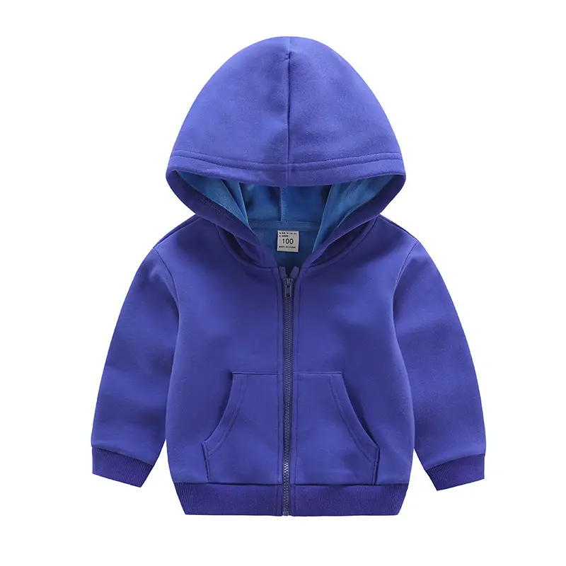 Sudaderas con capucha para niños y niñas, de algodón, con logotipo personalizado, Polar, con cremallera, venta al por mayor