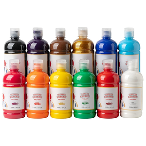 Vernice Tempera per bambini <span class=keywords><strong>12</strong></span> colori lavabile Tempera vernice per bambini Tempera Non tossico 500ml bottiglie regalo - Product Image 1