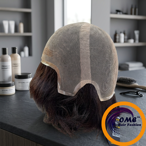 Perruque en cheveux humains Remy à dentelle complète pour hommes, base en dentelle française, ligne de cheveux naturelle, HD transparente, OEM, vente en gros - Product Image 1