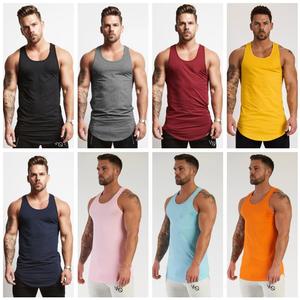 Ruiquwin Áo vest màu trơn thể thao không tay màu trơn tập luyện chạy bộ căng cho nam mới Áo tập thể dục phổ biến - Product Image 4