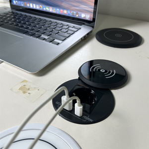Sofá Muebles Pequeño enchufe circular abierto USB Embedded Solitaire Desktop Power Socket - Product Image 3
