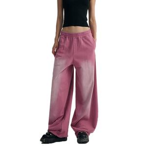 Pantalons de survêtement surdimensionnés pour femmes, style vintage, lavage à l'acide, poids lourd, vêtements de mode, pantalons amples - Product Image 2