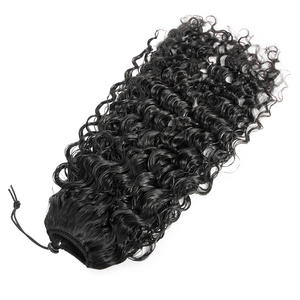 Extensions <span class=keywords><strong>de</strong></span> <span class=keywords><strong>queue</strong></span> <span class=keywords><strong>de</strong></span> <span class=keywords><strong>cheval</strong></span> à cordon <span class=keywords><strong>de</strong></span> serrage, nouvelle conception, <span class=keywords><strong>cheveux</strong></span> humains, vague profonde, <span class=keywords><strong>cheveux</strong></span> humains naturels bruts - Product Image 3