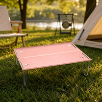 Mesa Plegable Portátil Rectangular de Aleación de Aluminio para Exteriores, Mini Mesa de Comedor/Té para Camping, Muebles de Exterior