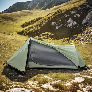 <span class=keywords><strong>Tente</strong></span> <span class=keywords><strong>tunnel</strong></span> étanche portable pour 2 personnes pour le camping en plein air poteaux en fibre de verre en aluminium coupe-vent en tissu de <span class=keywords><strong>coton</strong></span> - Product Image 3