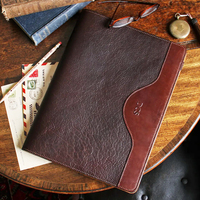 Portafolio de Documentos A4 de Cuero Genuino con Logotipo Personalizado en Relieve, Carpeta de Archivos Multifuncional para Negocios, Calidad Superior Vding