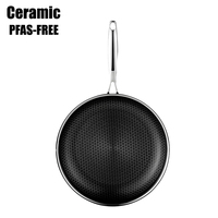 Ustensiles de cuisine en nid d'abeille Poêle à frire antiadhésive Master Chef Revêtement céramique hybride Non toxique Ustensiles de cuisine hybrides Poêles antiadhésives