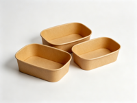 Bol Bento Rond Écologique en Fibre de Coque de Riz, Compatible Micro-ondes, avec Couvercle, Biodégradable, pour Salade, Ramen, Soupe, 350ml 800ml