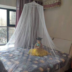 Moustiquaire Dôme Ronde en Tissu Polyester Blanc, Protection Complète Contre les Insectes, Tente <span class=keywords><strong>Anti</strong></span>-Moustiques Pratique pour Lits (Vente en Gros) - Product Image 1