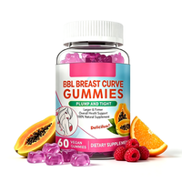 Gummies véganes Shinpire Private Label BBL Breast Curve 60 OEM personnalisées pour le raffermissement des fesses et l'amélioration mammaire, riches en protéines de papaye