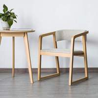 Chaise de salle à manger en bois de style nordique chinois, fauteuil moelleux, confortable, pour la maison, le café, la table de restaurant