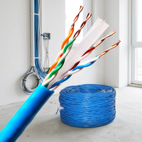 Kabel Ethernet PVC 305m Cat6 UTP Indoor Harga Kompetitif, Mendukung POE 4 Pasang Dengan Pemisah Silang
