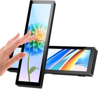 Nuevo Monitor Táctil Pequeño de 8.8 Pulgadas 1920x480, Panel Sensor de Barra Estirada, Pantalla LCD IPS con Sensor de Temperatura, Mini Pantalla USB Negra para