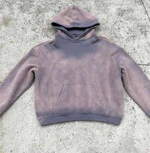 Sudadera con capucha oversize vintage de primavera, teñida, lavada, descolorida por el sol, con pedrería y estampado por transferencia térmica, del fabricante Bleached Garment - Product Image 1