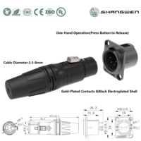 Nouveau connecteur XLR 4 broches mâle IP40 pour câble audio-vidéo intérieur avec adaptateur à souder, connecteur de câble XLR 4 broches mâle pour châssis