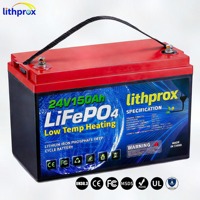 Batterie Lithium à décharge profonde 25.6V 150AH Grade A LiFePO4 Chauffée Marine Smart BMS Bluetooth M8 Terminal CE RoHS IP67 OEM ODM