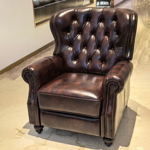 <span class=keywords><strong>Fauteuil</strong></span> lounge en cuir ciré fonctionnel de style vintage américain : <span class=keywords><strong>fauteuil</strong></span> de salon, canapé simple, bureau, hôtel, villa, bureau - Product Image 2