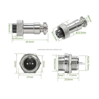 Usine CE RoHS 5 broches GX12 Type d'écrou mâle femelle 12mm circulaire Aviation prise connecteur de panneau de fil avec couvercle en plastique