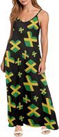 Vente en gros de vêtements jamaïcains personnalisés sans manches Ropa De Mujer Elegante Rasta vêtements dames robe