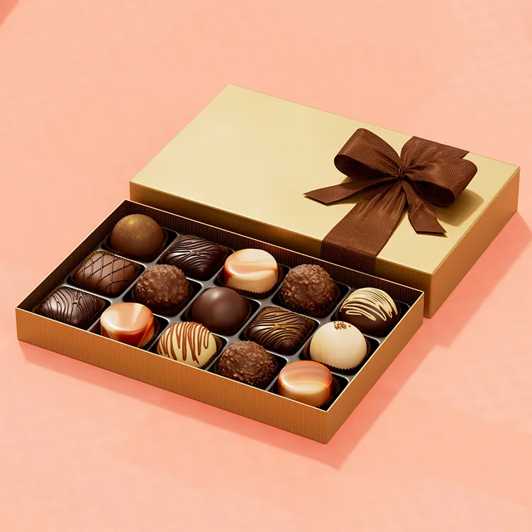 Изготовленный на заказ логотип производитель сетки прозрачное окно шоколадные конфеты печенье выпечка трюфель подарочная упаковка коробка с блистерным лотком