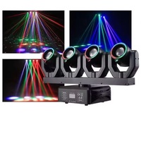 Barre de lumière LED laser à 4 têtes, faisceau de couleurs riches et éblouissantes, effet rotatif pour KTV, mariage, éclairage de scène LED