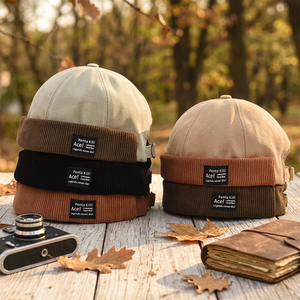 Gorra de pana plana estilo japonés hip-hop, sombrero de propietario, ajustable para hombre, para exteriores/casual, nueva moda retro - Product Image 1