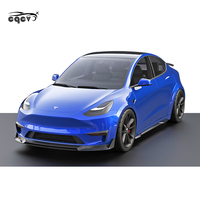 Kit de carrosserie large pour tesla modèle Y, matériau en fibre de carbone, style Zeus, lèvre avant, jupe latérale, diffuseur arrière pour tesla modèle Y