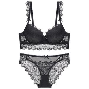 Lingerie sexy bon marché pour femmes Ensemble <span class=keywords><strong>soutien</strong></span>-<span class=keywords><strong>gorge</strong></span> et culotte en filet transparent <span class=keywords><strong>ultra</strong></span> fin en stock - Product Image 1