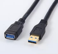 Câble d'extension USB 3.0 M/F Standard Type A Mâle à Femelle Noir