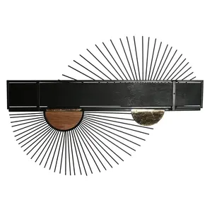 Estante de Pared de Metal y MDF, 70x12x51 cm, Negro - Product Image 3