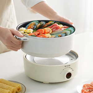 Ankale Energy Saver Pizza Grill Pan Round Home Skillet eléctrico Pan-frito Steak Pot 3L Ollas <span class=keywords><strong>de</strong></span> cocina dobles para electrodomésticos <span class=keywords><strong>de</strong></span> cocina. - Product Image 4