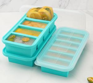 Yongli Logo personnalisé Cubes à soupe Moules de congélateur en silicone parfaits pour congeler le bouillon, le riz, les restes de plateaux de congélateur avec couvercles - Product Image 6