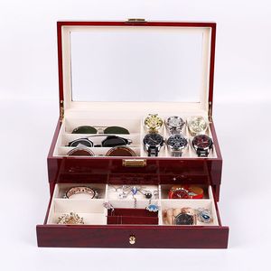 Hộp đựng đồng hồ gỗ cao cấp, sang trọng, màu đỏ bóng, sơn mài, in logo tùy chỉnh - Hộp trưng bày đồng hồ cao cấp - Product Image 4