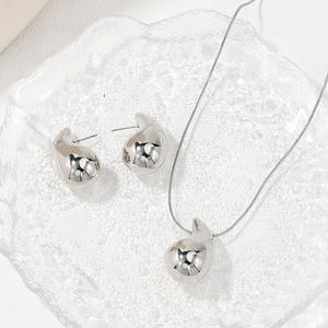 Western Fashion <b>Jewelry</b> CCB Teardrop Earrings Necklace <b>Women</b> <b>Set</b> Wholesale - Product Image 4