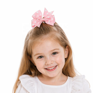 8cm Klassisches Design Polka Dots Haarschleife Stoff Bunte Bandschleife für Kinder Kopfschmuck Haaraccessoires für Mädchen und Kinder - Product Image 4