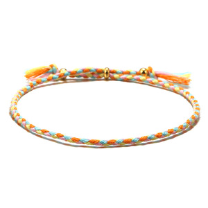 <span class=keywords><strong>Bracelet</strong></span> avec corde en <span class=keywords><strong>fil</strong></span> <span class=keywords><strong>de</strong></span> <span class=keywords><strong>soie</strong></span> pour femmes, bijou fait main, fin et réglable, à la mode, noir, bleu - Product Image 3