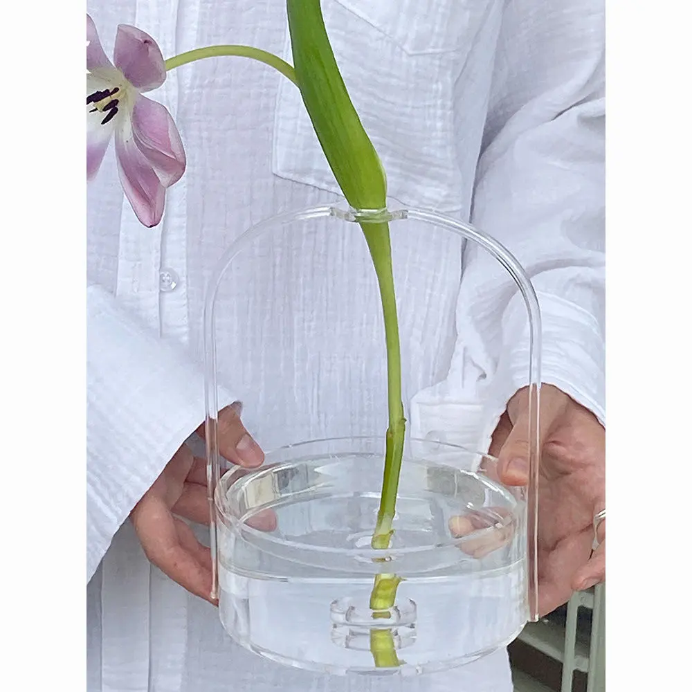 Acrylic Hydroponics Vase Novelty Appearance INS Fish Tank Flower Basket Shape Landscape Acrylic Flower Vase