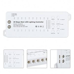 Contrôleur d'éclairage d'escalier automatique à 20 étapes <span class=keywords><strong>avec</strong></span> variateur <span class=keywords><strong>LED</strong></span> et capteur <span class=keywords><strong>de</strong></span> <span class=keywords><strong>mouvement</strong></span> pour bandes <span class=keywords><strong>LED</strong></span> domestiques - Product Image 3