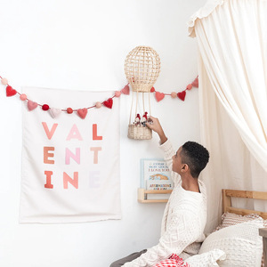 Woven Rattan Hot Air <b>Balloon</b> Wall Decor For Children's Room Bedroom Study Entrance Hall Valentine'S Day Home Hanging Decoration - Product Image 4