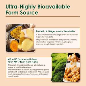 เยลลี่ขมิ้น OEM กับขิง D3 K2การดูดซึมสูงขมิ้นและขิงเสริมการอักเสบสนับสนุนภูมิคุ้มกันร่วมกัน - Product Image 5