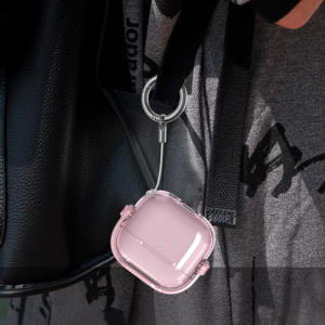 Étui pour écouteurs <span class=keywords><strong>AirPods</strong></span> Pro 2 3 4 avec fonction de support de téléphone intégrée, coque robuste antichoc 2-en-1 avec béquille, logo personnalisé - Product Image 5