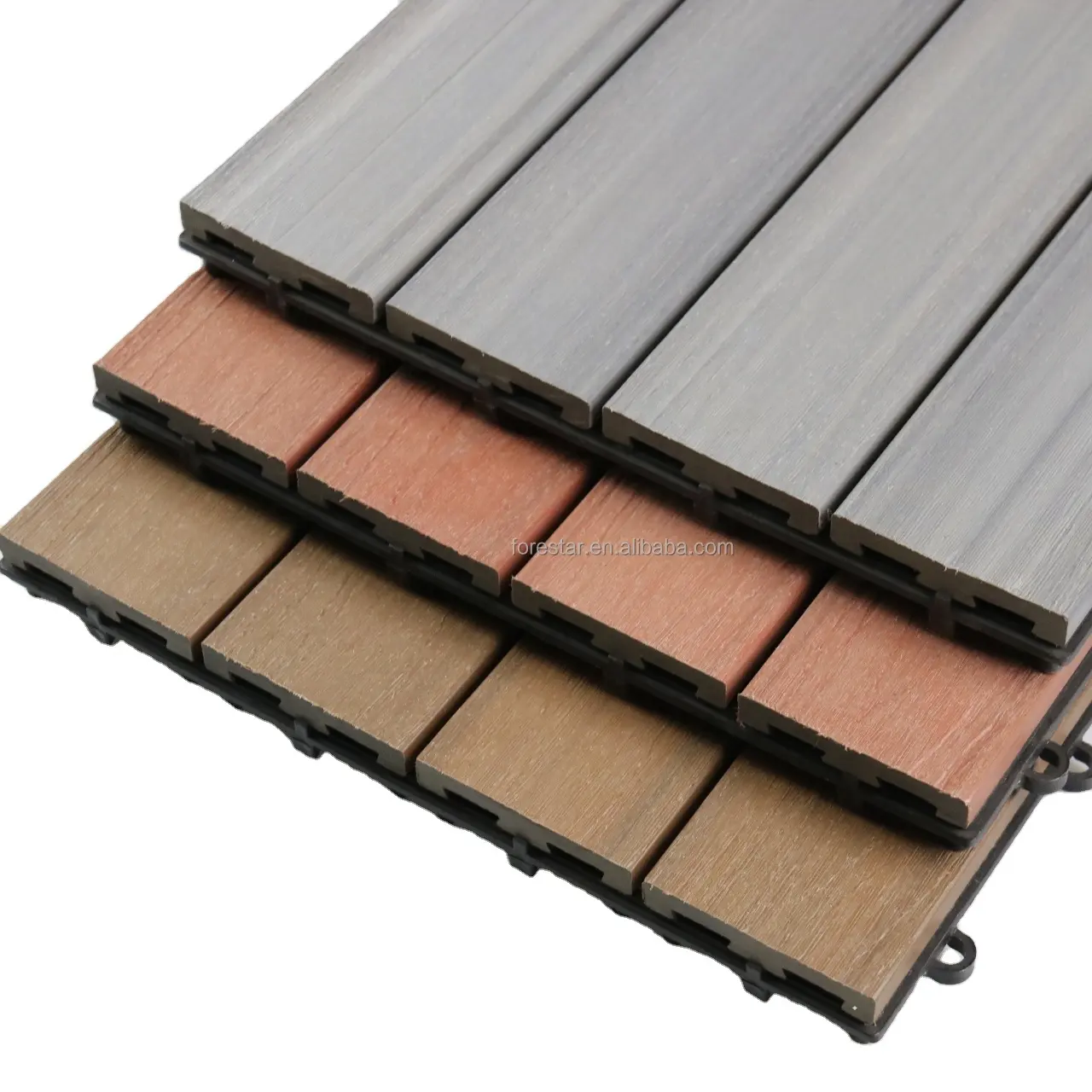 Nuovo 300*300*22 Wpc Decking pavimenti in legno di Teak legno composito di plastica piastrelle in legno WPC piastrelle fai da te