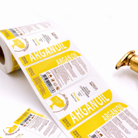 Label Stiker Botol Sabun Cair Perekat Sendiri, Kemasan Sabun Tangan & Sabun Mandi Vinyl Putih Tahan Air Kustom