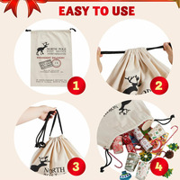 Sacs cadeaux réutilisables personnalisables avec logo, sacs de Noël vierges pour sublimation, sacs de Noël avec cordon de serrage