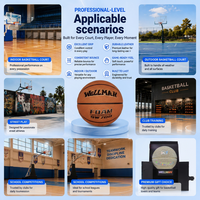 Ballon de basketball professionnel personnalisé avec logo, taille 7, pour entraînement et compétition en extérieur, en microfibre PU, avec chambre à air en caoutchouc butyle épaissi